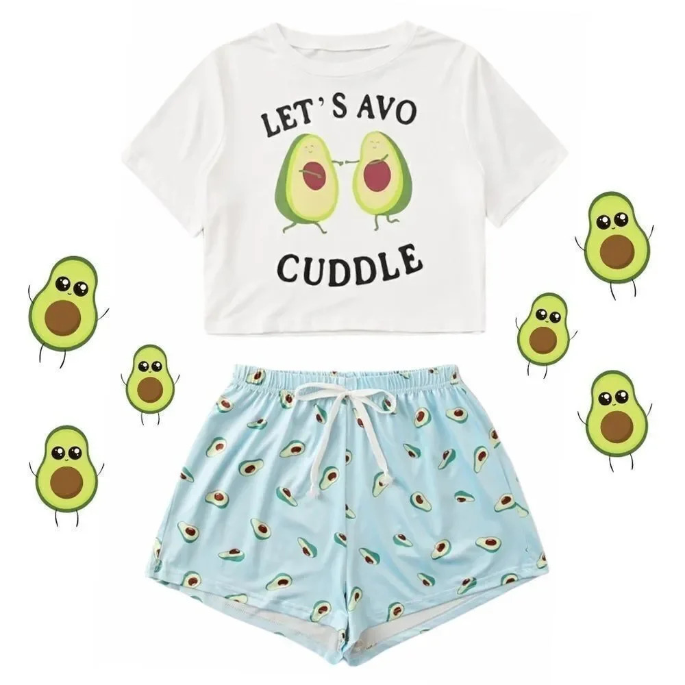 NEW! “Let’s Avo-Cuddle” Crop Top & Shorts PJ Set